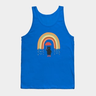 Rainbow cat colorful rain day Tank Top